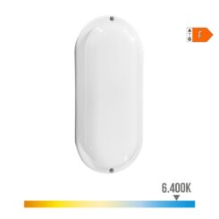 Aplique LED oval com sensor crepuscular e movimento 18w 1820 lm 6.400k 23 x 10,2 x 4,5 cm