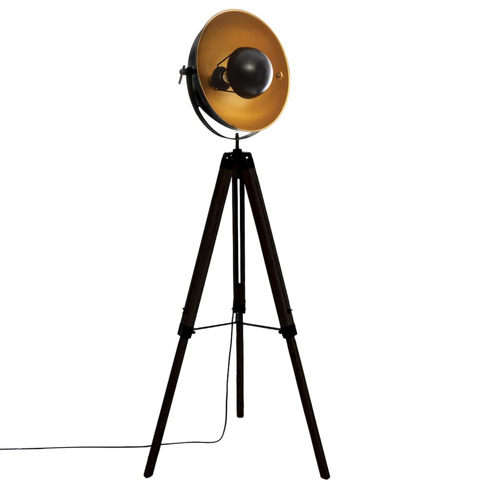 Candeeiro tripe modelo "loft lahti" preto E27 156,5x65x57cm