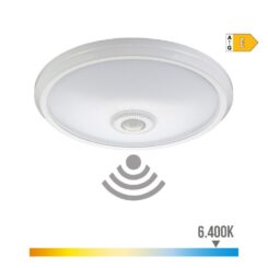Aplique superficie com sensor crepuscular e movimiento IP20 15 W 6400 K LUZ branca Ø29 x 6 cm