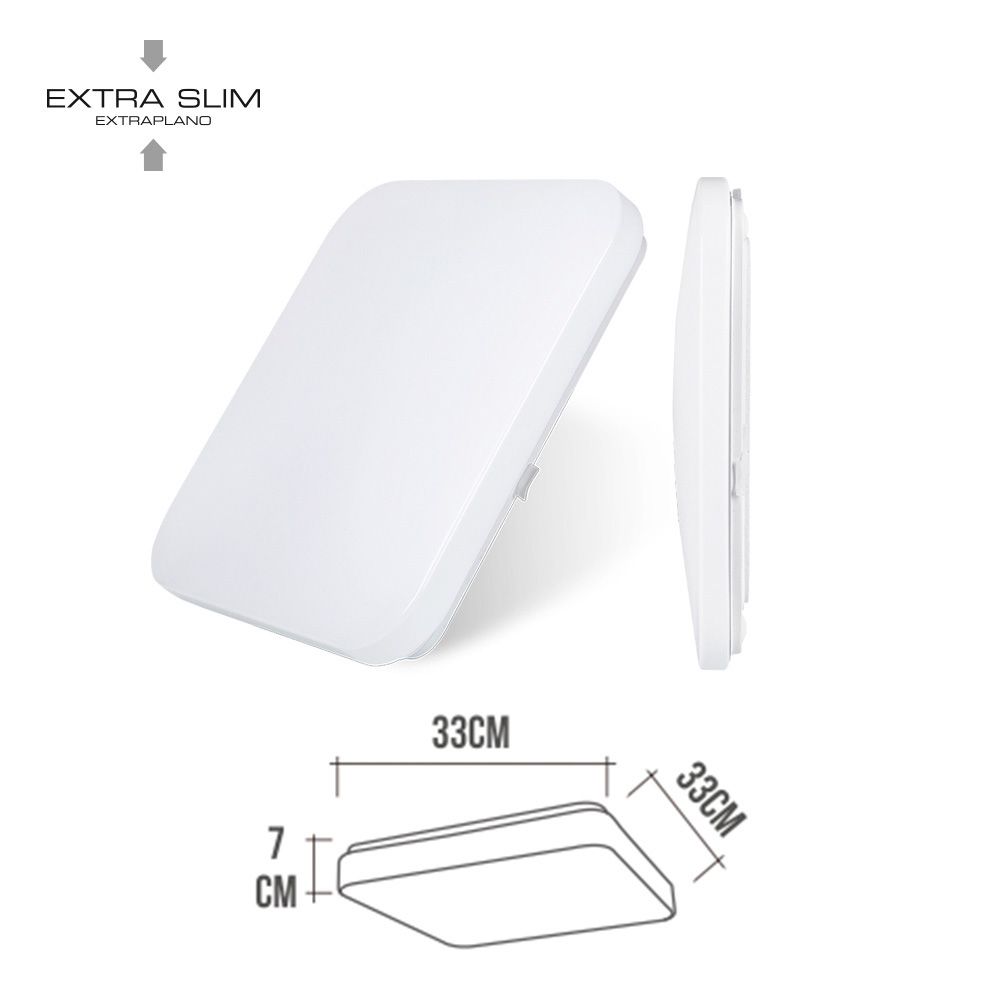 Luminaria de parede LED quadrada extraplana 18 W 4000 K 1820 LM 33 x 33 x 6,9 cm - Image 2