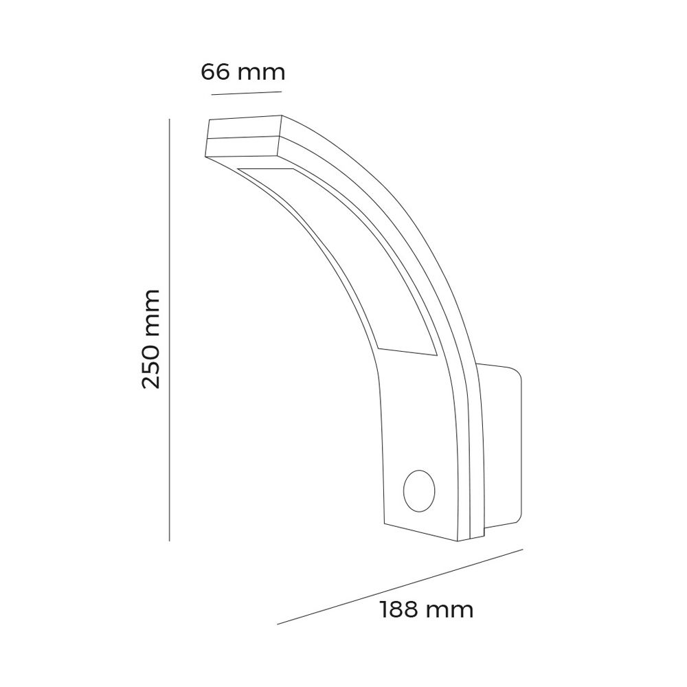 Candeeiro de parede exterior LED 10W 1654lm 4000K IP54 6,6x18,8x25cm com sensor de movimento EDM - Image 5
