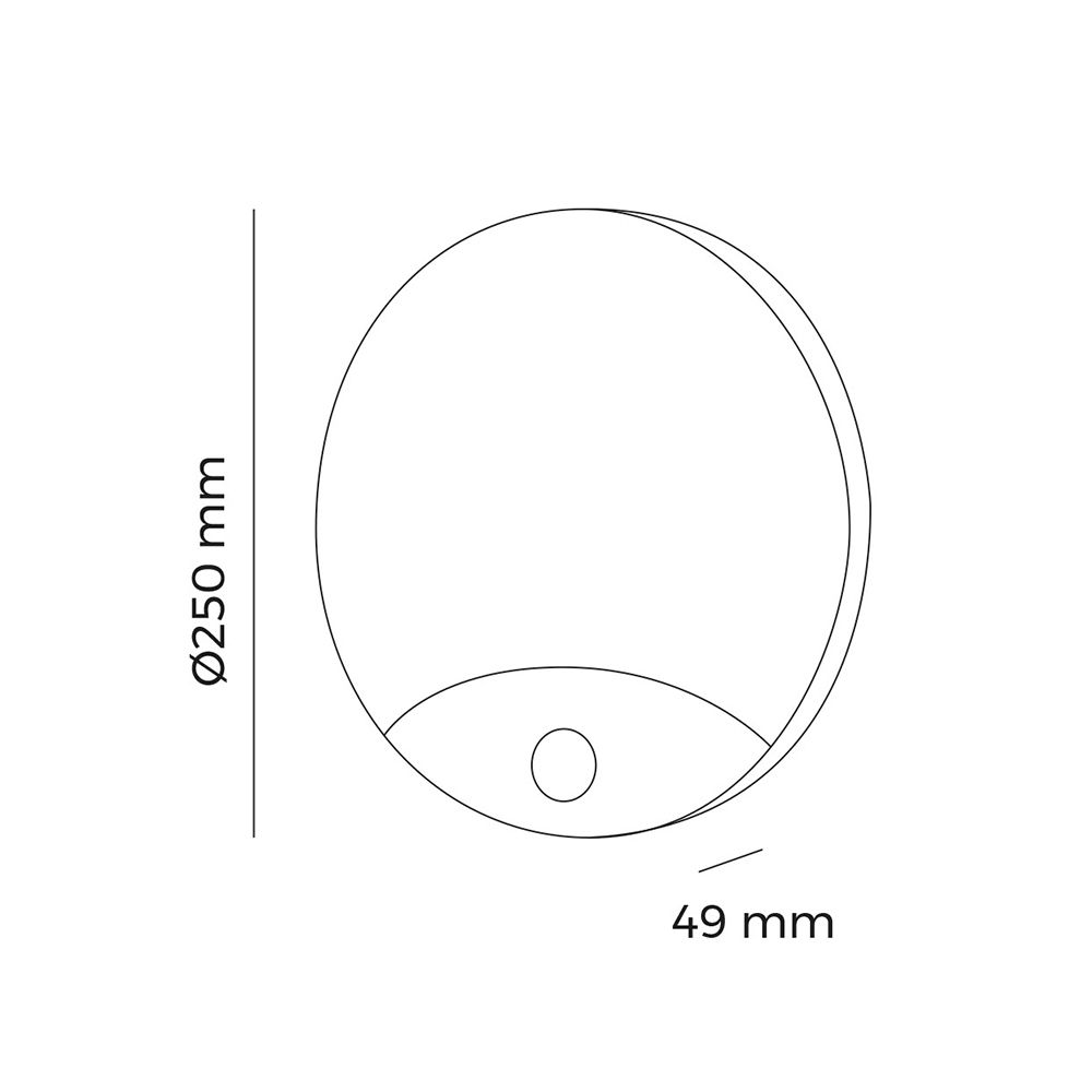 Candeeiro de parede redondo exterior LED 13W 1850lm 6400K IP44 Ø25x4,9cm com sensor de movimento EDM - Image 2