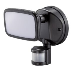 Aplicar holofote LED com crepúsculo e sensor de movimento, 10 w 750 lm 4000 k luz natural, IP65, preto, ø12 × 14 × 17 cm