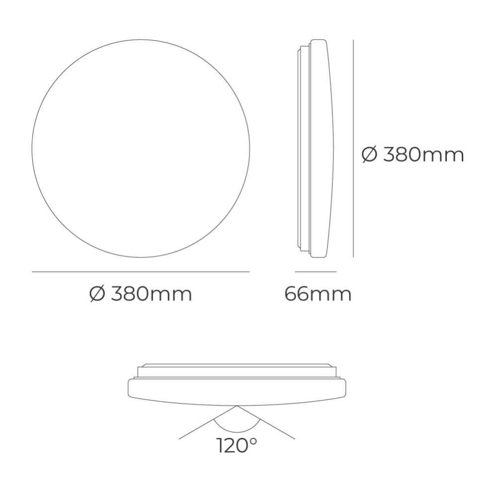 Aplique LED de superfície circular 24 W 3CCT 2490 LM Ø38 x 6,6 cm - Image 5