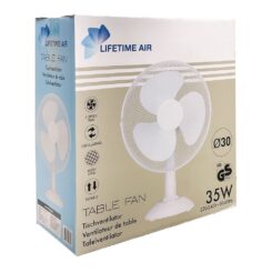 Ventilador de mesa branco 35 w, pás de ø30 cm, 34 x 23,5 x 46 cm
