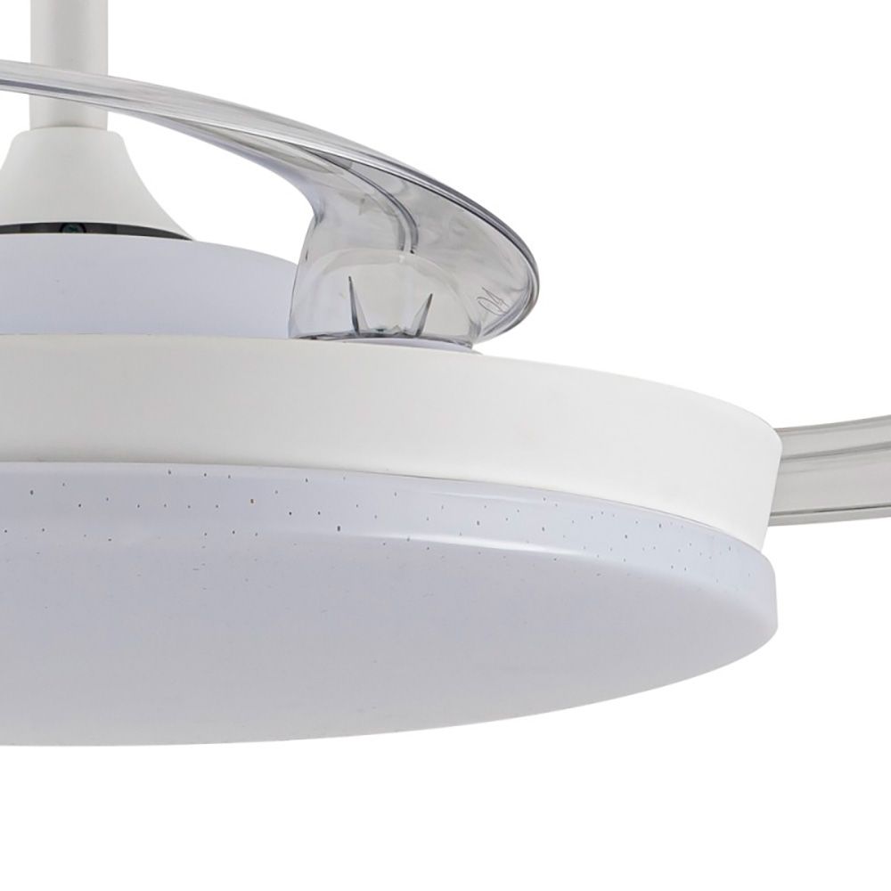 Ventilador de techo led 3cct aspas retráctiles stars evo smart 72 w 7920 lm blanco, aspas ø106 cm, plafón ø48,5 cm, altura 34 - 44 cm - Image 2