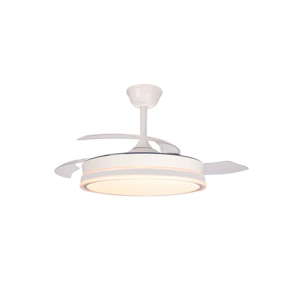 Ventoinha de teto LED 3 pás retráteis supereco 45 W 4400 LM branco, pás Ø106 cm, aplique Ø48,5 cm, altura 32 - 42 cm - Image 2