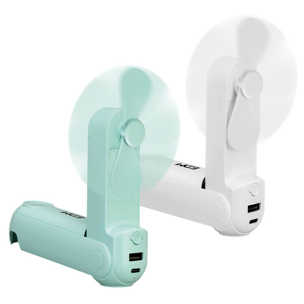 Ventilador de mão dobrável, lanterna, power bank, suporte para smartphone, cores sortidas, 3,7 x 11,9 cm