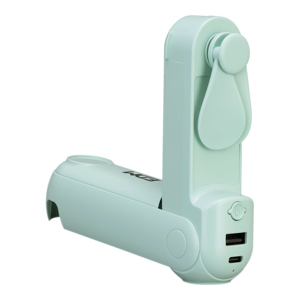 Ventilador de mão dobrável, lanterna, power bank, suporte para smartphone, cores sortidas, 3,7 x 11,9 cm - Image 2