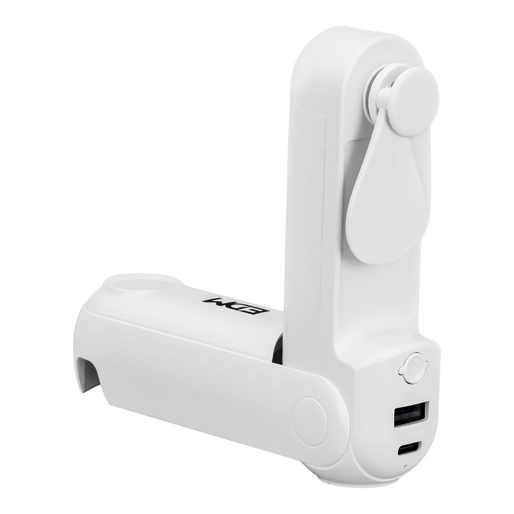Ventilador de mão dobrável, lanterna, power bank, suporte para smartphone, cores sortidas, 3,7 x 11,9 cm - Image 3