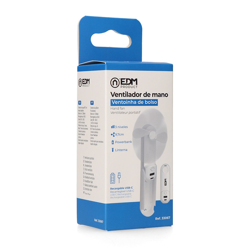 Ventilador de mão dobrável, lanterna, power bank, suporte para smartphone, cores sortidas, 3,7 x 11,9 cm - Image 12
