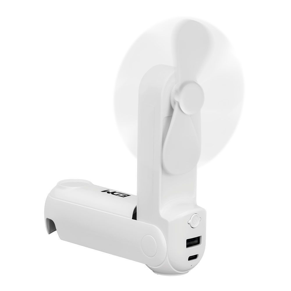 Ventilador de mão dobrável, lanterna, power bank, suporte para smartphone, cores sortidas, 3,7 x 11,9 cm - Image 5