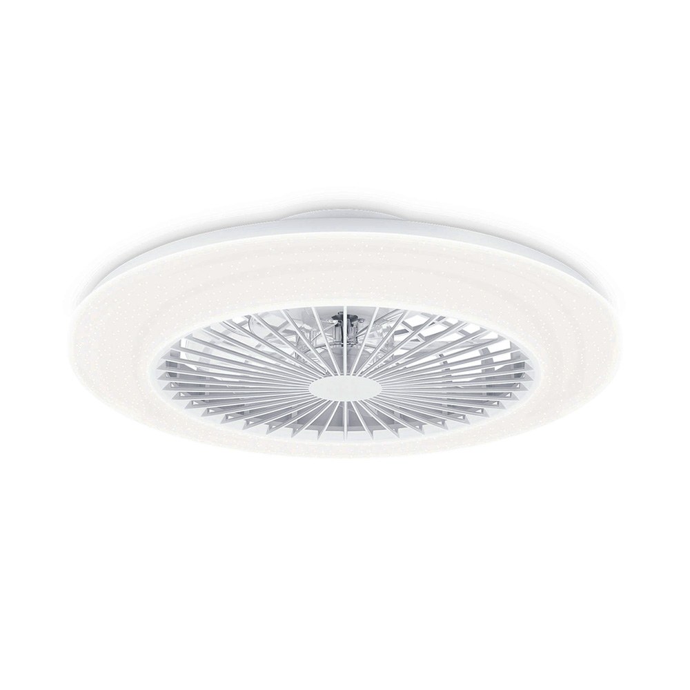 Ventilador de teto, LED 3CCT, DC 20 W + 42 W, modelo amigo, branco com difusor efeito estrelado, Ø48,5 cm