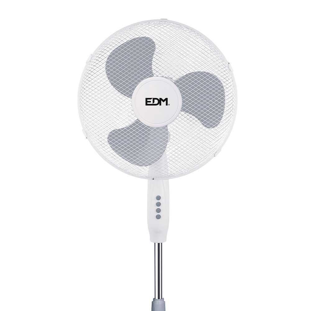 EDM Ventilador de pé, branco, potência 45 w, db 60, pás de ø40 cm, altura ajustável 105-125 cm - Image 2