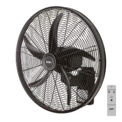 Ventilador de parede com controle remoto, preto, potência 100 w, 64,7 dB, pás ø45 cm