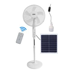 Ventilador solar de pé, potência branca 25 w, pás ø40 cm