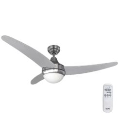 Ventilador de teto modelo Egeu. Cor Cromada Potência: 60W Lâminas: ø122cm com controle remoto EDM