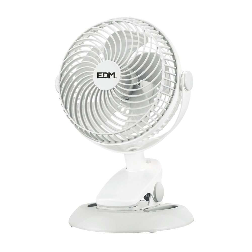 Ventilador mini recarregável com mola e base, 3W, 31,6 DB, Ø17 x 18 x 28 cm
