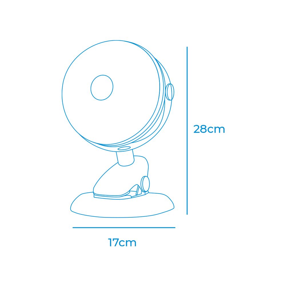 Ventilador mini recarregável com mola e base, 3W, 31,6 DB, Ø17 x 18 x 28 cm - Image 3