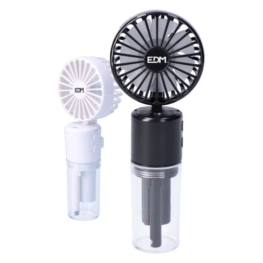 EDM Ventoinha de Nebulização Recarregável, 4 Velocidades, 6,2 x 16,4 cm. Cores Sortidas