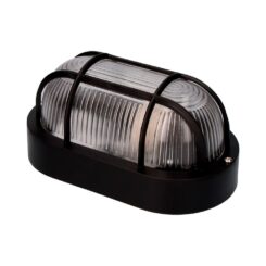 EDM Aplique oval tarragona modelo ip54 1 x e27 40 w 11,4 x 20,2 x 10 cm, preto