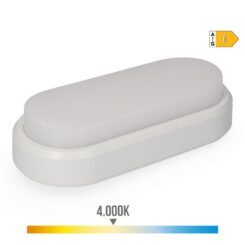 EDM Aplique LED oval 18 w 1950 lm 4000 k luz natural IP54 23 x 10,5 x 5,7 cm