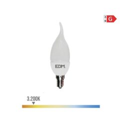 Lâmpada vela bohemia LED E14 5W 400lm 3200K LUZ quente  Ø3,5x12cm