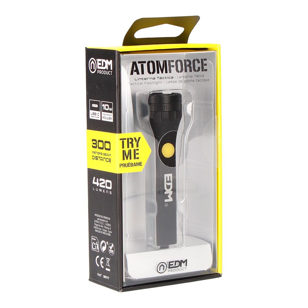 Mini lanterna LED atom force, alumínio, recarregável, 10 W 420 LM - Image 5