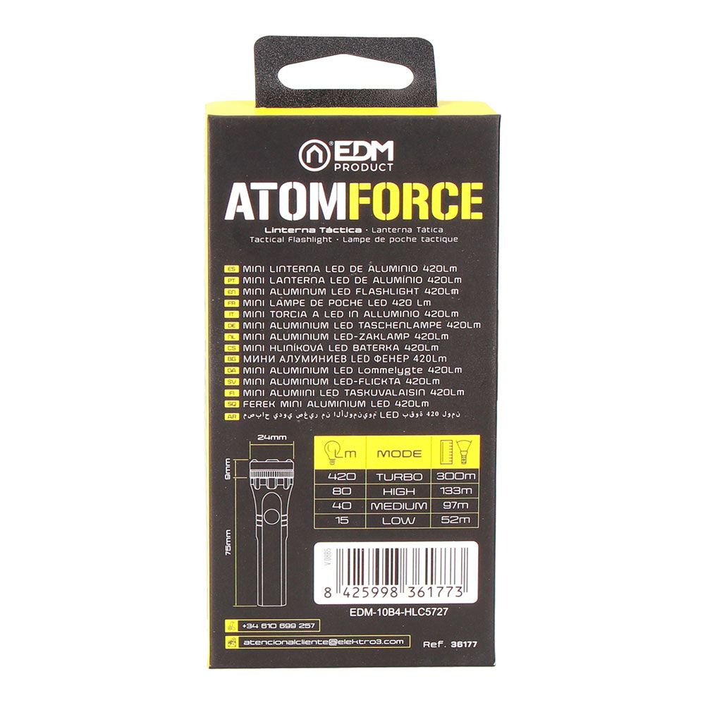 Mini lanterna LED atom force, alumínio, recarregável, 10 W 420 LM - Image 7