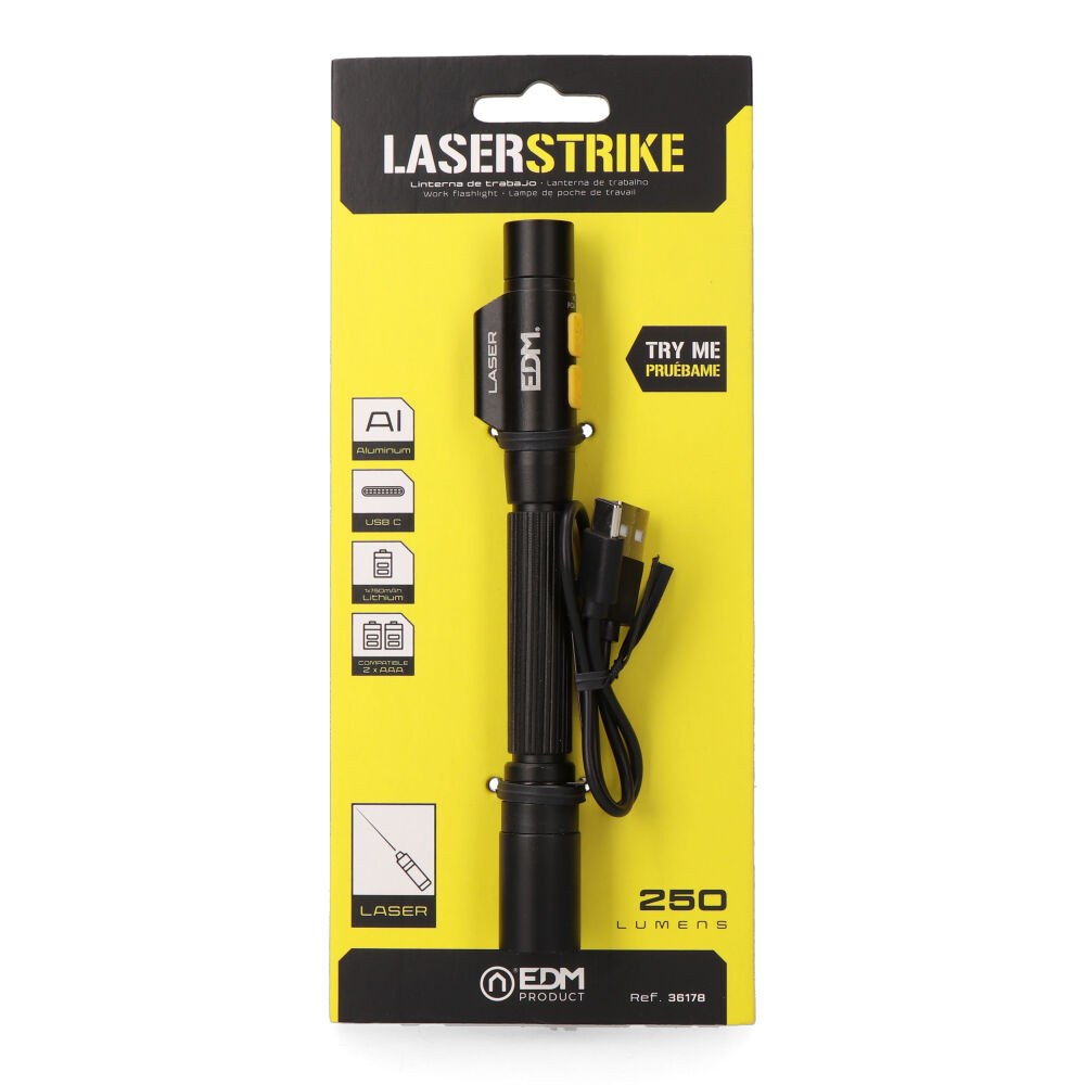 Lanterna led/apontador laserstrike, tipo caneta, recarregável, 250 LM - Image 4