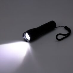 Lanterna LED de alumínio 12,5 cm, com zoom, 3 x AAA (não incluída), preta,  125 x 30 x 30 mm