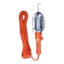 Lâmpada portátil com interruptor e gancho de metal. E-27 (cabo 5m)