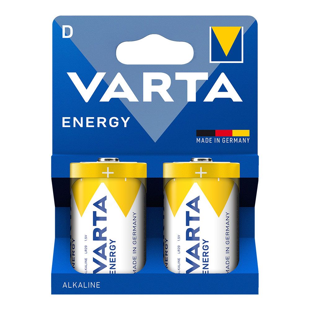 Pilha alcalina energy D, 1,5 V, (blister 2 unidades)