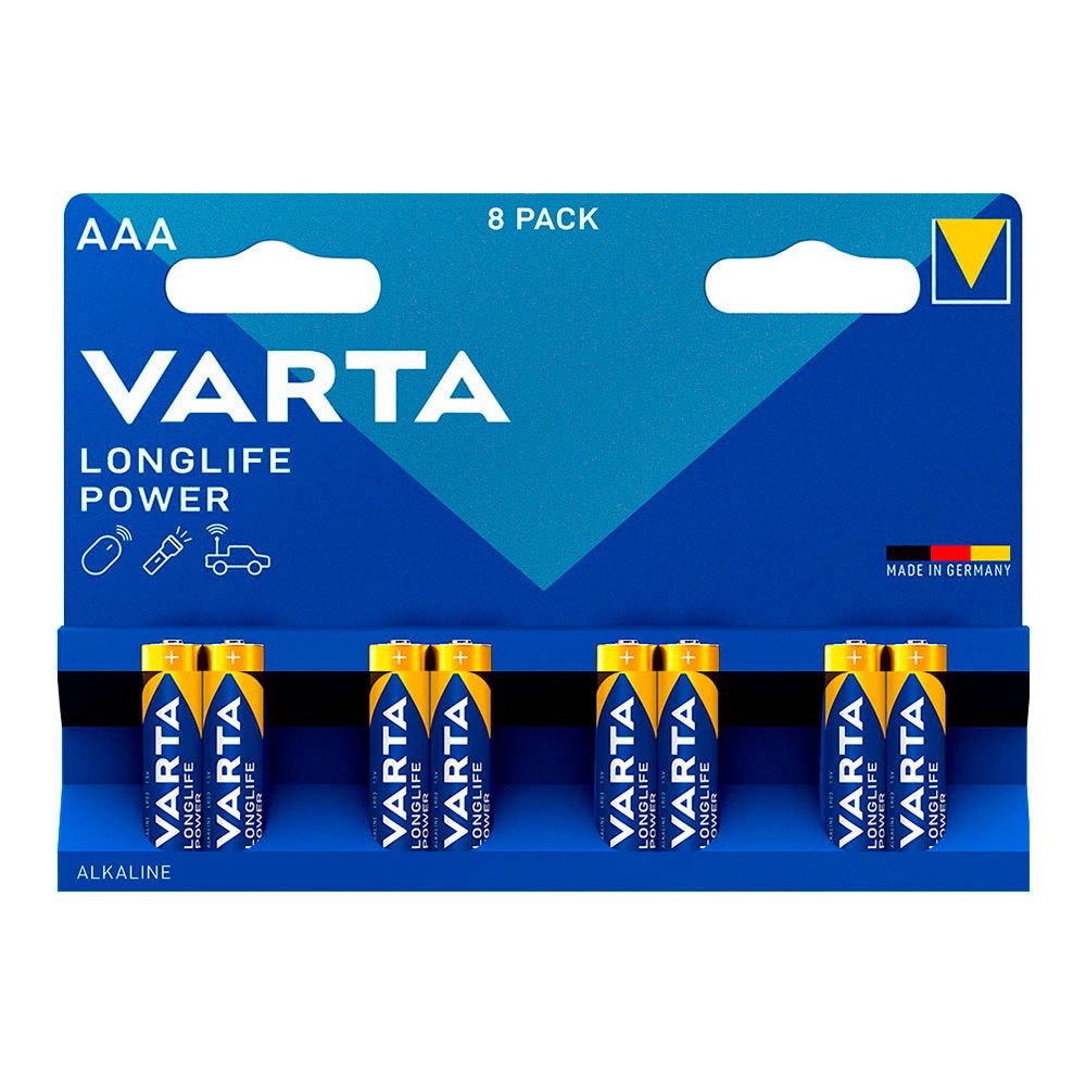 Pilha varta longlife power AAA - LR03 (blíster 8 unid.) Ø10,5x44,5mm