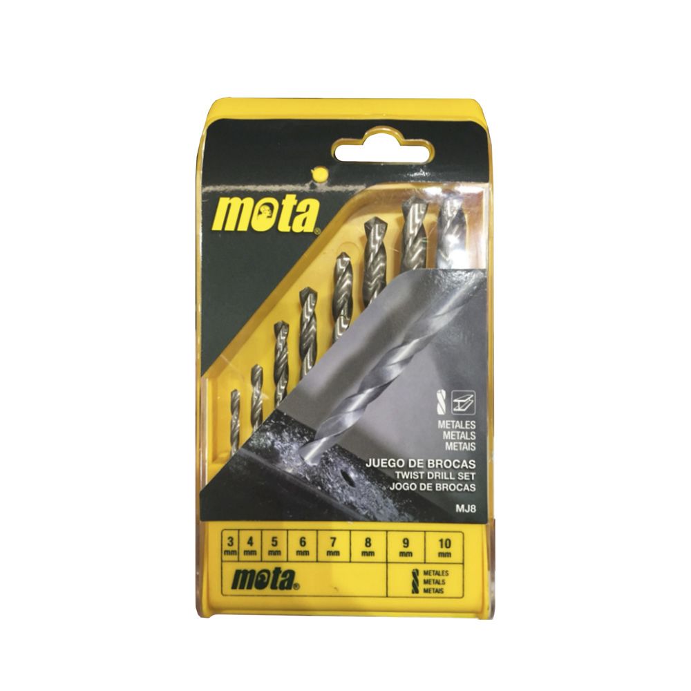 Brocas A.R para metal, Ø3,00 - Ø10,00 mm, conjunto de 8 peças