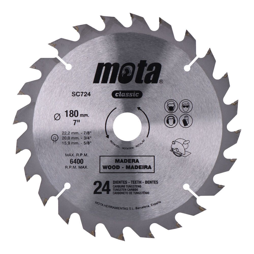 Serra circular widia Ø180 mm 24 dentes