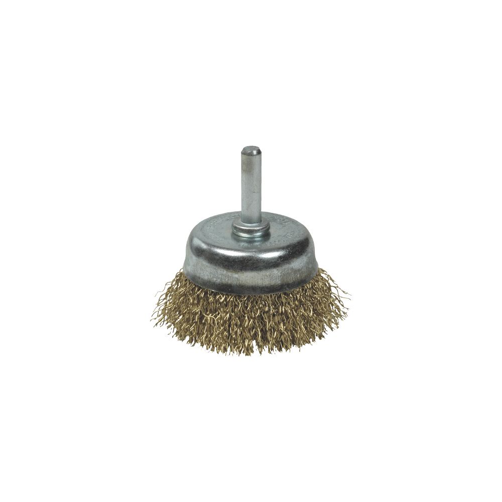 Escova CON espiga aço ondulado Ø75 mm