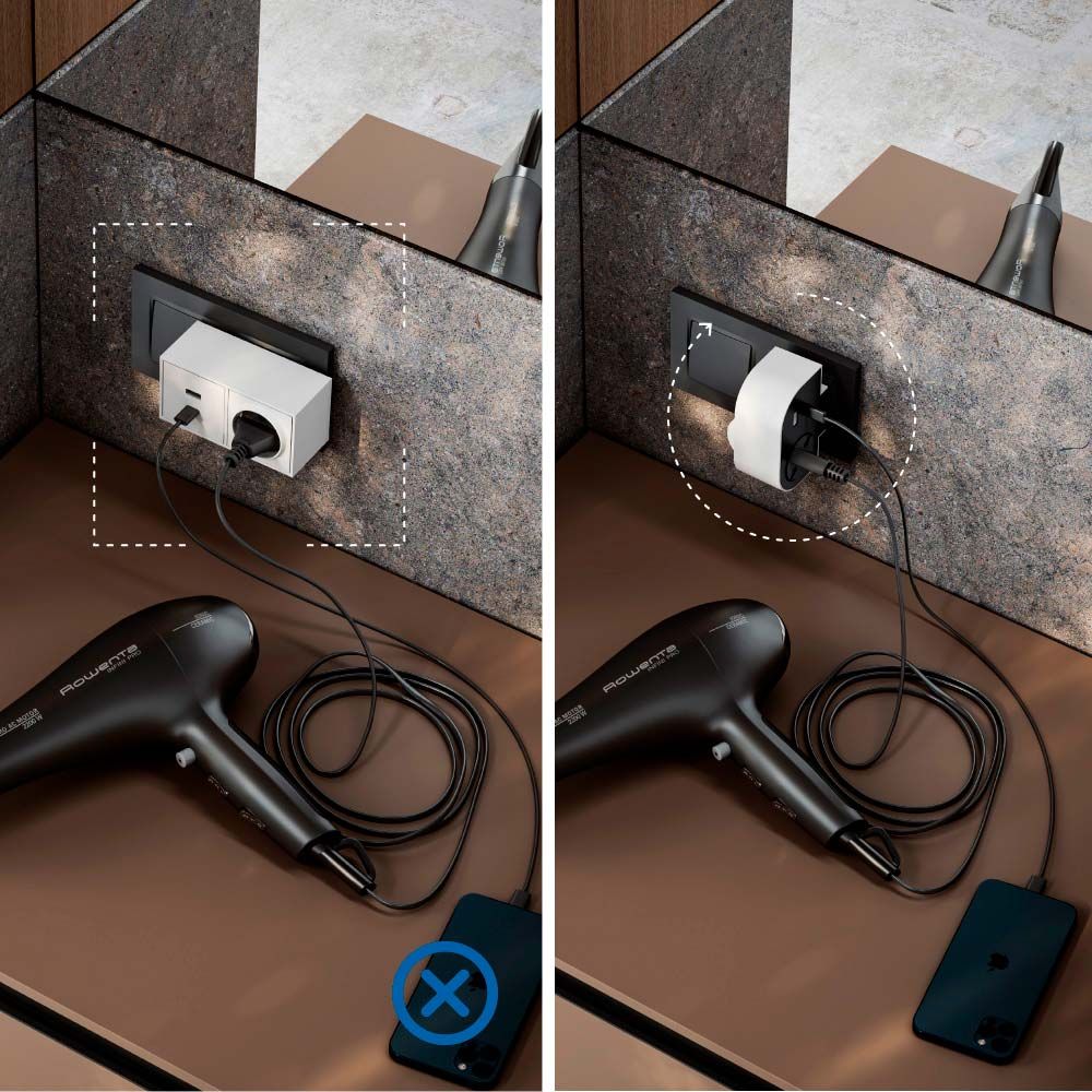 Adaptador giratório schuko 2 tomadas 16A 250 v~ - Image 2