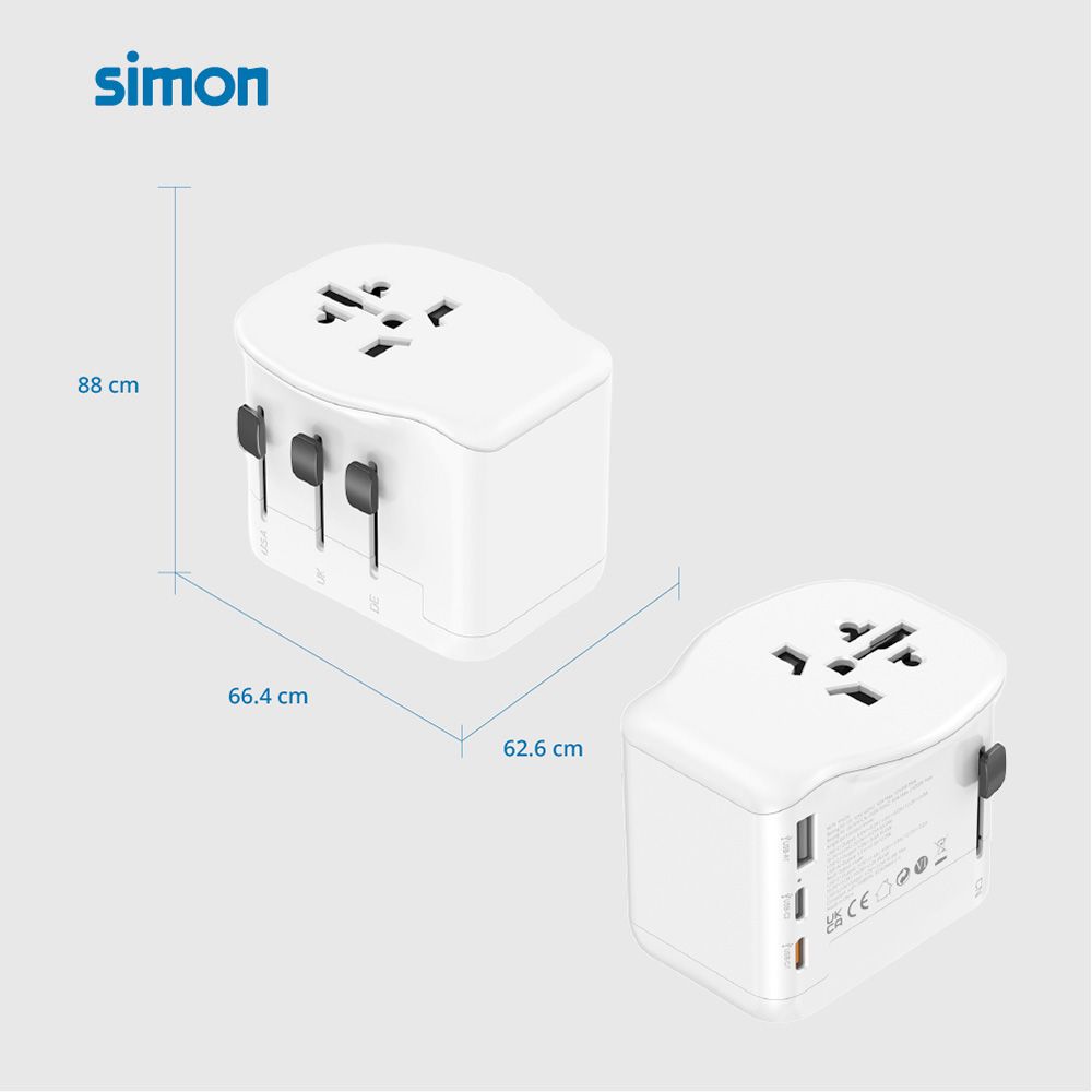 Adaptador viaje universal + 3 usb (1a+2c) 65 w - Image 5