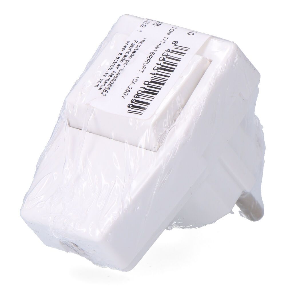 Plugue com T/T (schuko) + interruptor 10 a 250 V, branco, 40 x 65 x 62 mm (embalado em película) - Image 2