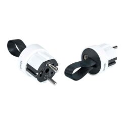 Clavija extraplana 2p+tt schuko salida frontal 16 a 250 v~ facil extraccion blanca