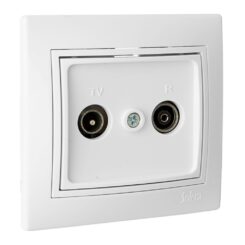 Tomada de sinal para TV e rádio COR branco série europa solera ERP47U