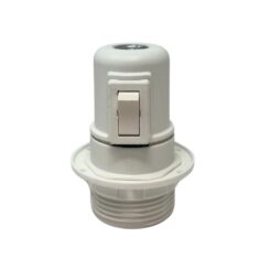 Porta-lâmpada E27 com interruptor semi-roscado com arruela 2 a 250 v branco
