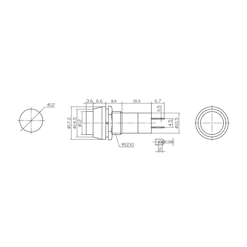 Interruptor unipolar base redonda 1A 250V cores sortidas - Image 2