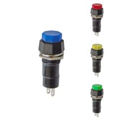 Interruptor unipolar base hexagonal 1A 250V, cores variadas