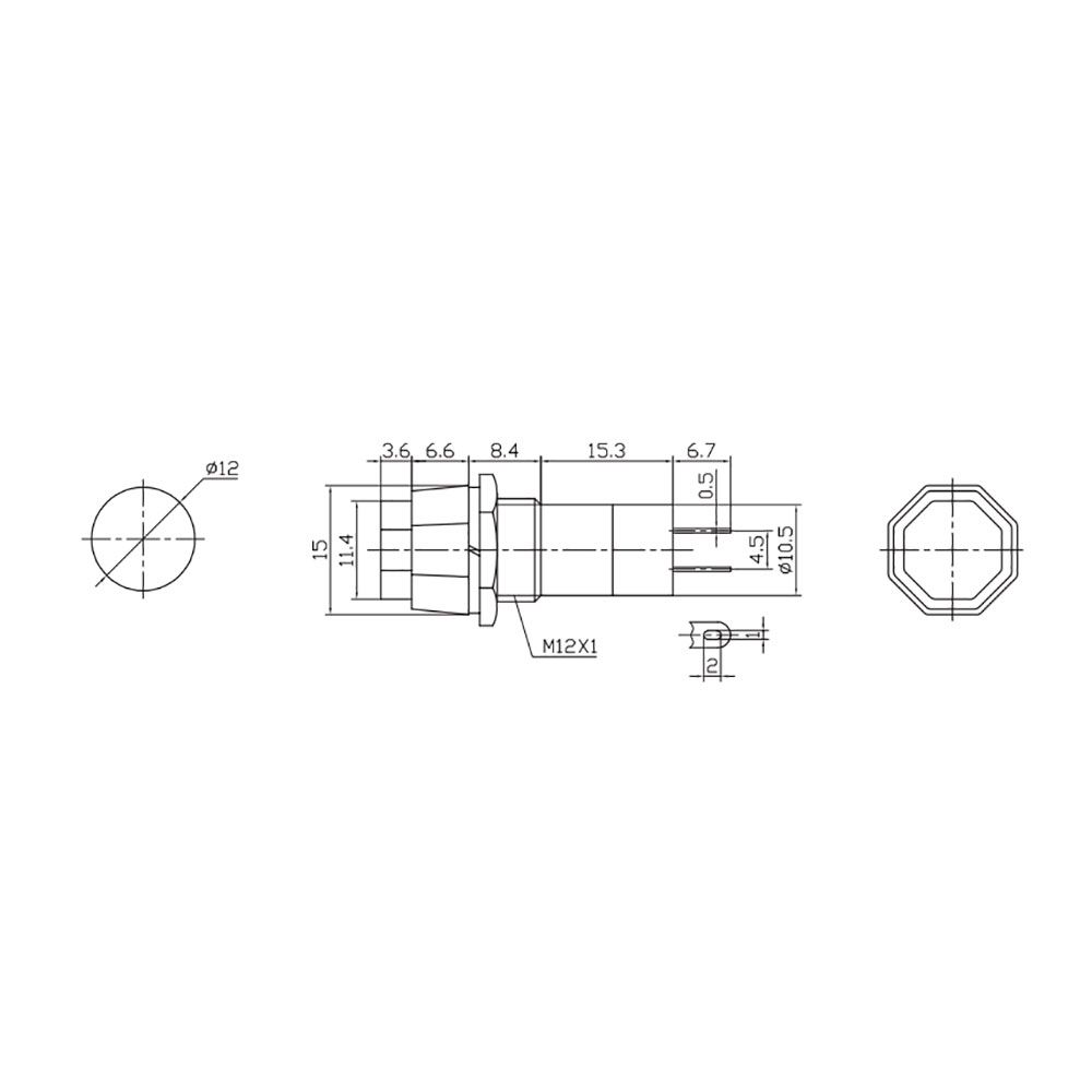 Interruptor unipolar base hexagonal 1A 250V, cores variadas - Image 2