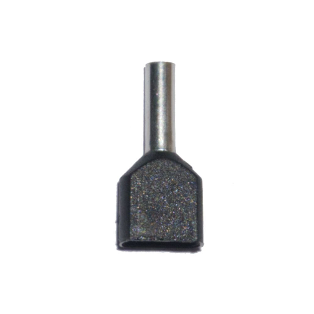 Ponteira isolada 01,50 mm², duplo, preto, 100 unidades