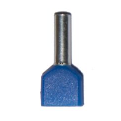 Ponteira isolada 02,50 mm², duplo, azul, 100 unidades