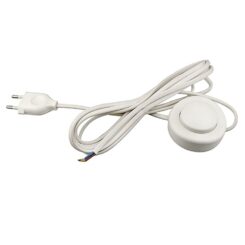 Pedal elétrico com cabo, 2,5 a 250 v, 3 m, branco