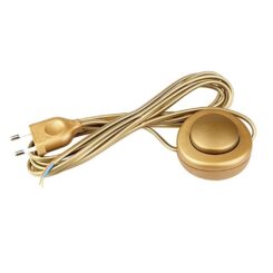 Pedal elétrico com cabo, 2,5 a 250 v, 3 m, dourado